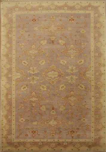 Luxurious Hand-Knotted Vegetables Dye Oushak Turkish Area Rug 7x10