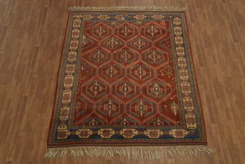 Elegant Geometric Anatolian Oriental Area Rug 7x9