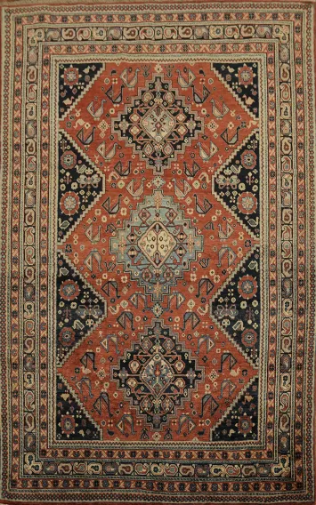 Elegant Classic Shiraz Tribal Persian Rug 6x9