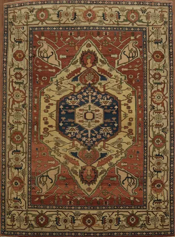 Luxury Vegetable Dye Heriz Serapi Persian Area Rug 6x8