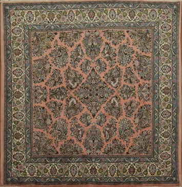 Luxurious Hand-knotted Sarouk Persian Area Rug 7x7