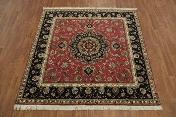 Luxurious Red Fine Vegetables Dye Tabriz Persian Area Rug 7x7