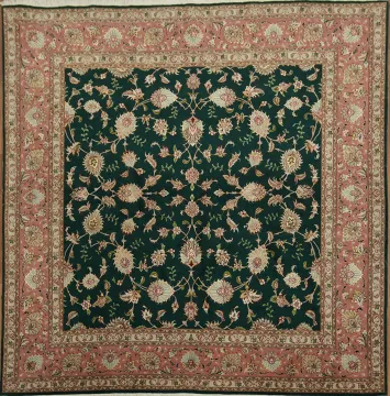 Luxurious Square Fine Tabriz Persian Area Rug 7x7