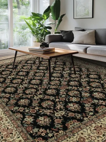 Elegant Floral Motif Tabriz Oriental Area Rug 9x12