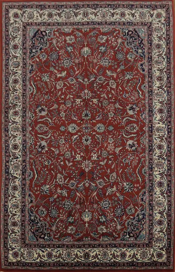 Sophisticated Floral Patterned Traditional Sarouk Persian Area Rug 6x9