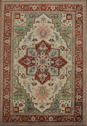 Traditional Vegetable-Dye Oushak Oriental Area Rug 8x12