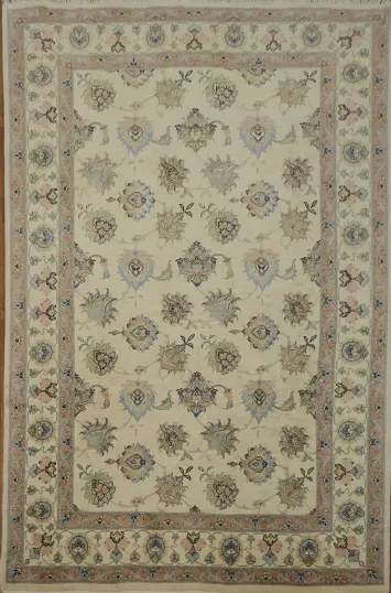 Vegetables Dye New All Over Floral Wool Tabriz Area Rug 7x10