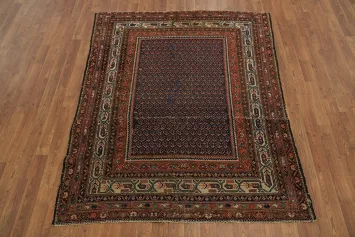 Vegetables Dye Old Antique Wool Persian Senneh Rug 5x6