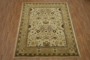 Classic Beige Oushak Oriental Area Rug with Timeless Floral Elegance 8x10