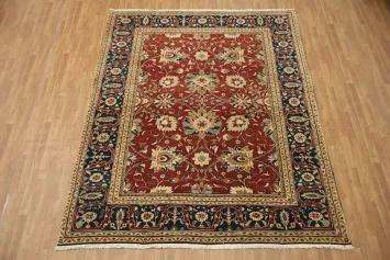 Elegant Red Oriental Ziegler Floral Wool Area Rug 8x10