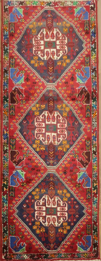 Unique Tribal Wool Persian Shiraz Runner Rug 2x6