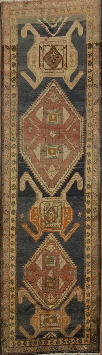 Enchanting Geometric Pattern Ardebil Persian Runner Rug 4x12