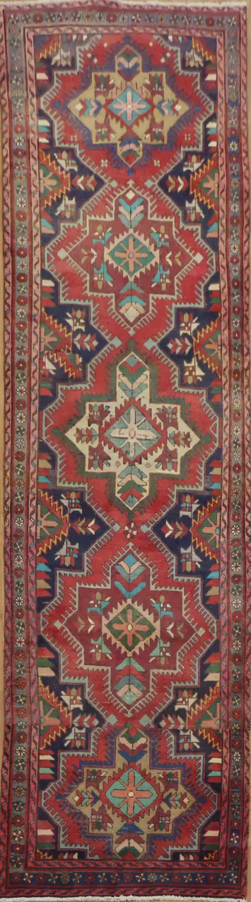 Rich Cultural Heritage Heriz Persian Runner Rug 3x12