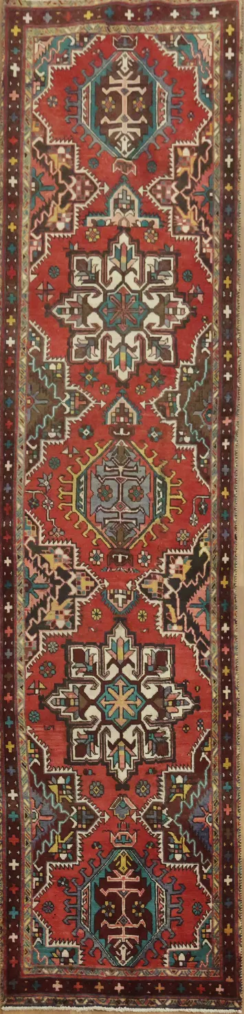 Unique Geometric Tabriz Persian Runner Rug 3x12