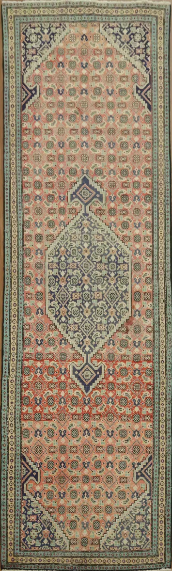 Detailed Vintage Tabriz Persian Runner Rug 3x10