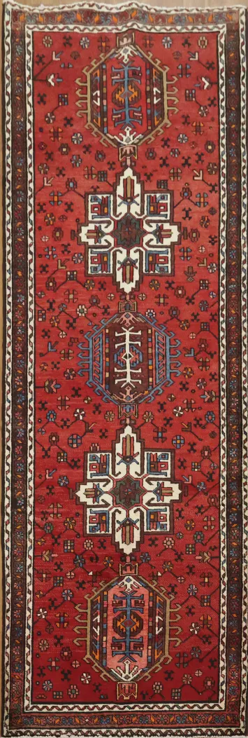 Collectible Persian Wool Heriz Runner Rug 3x9