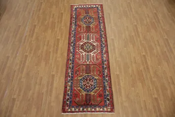 Colorful Geometric Meshkin Persian Runner Rug 3x10