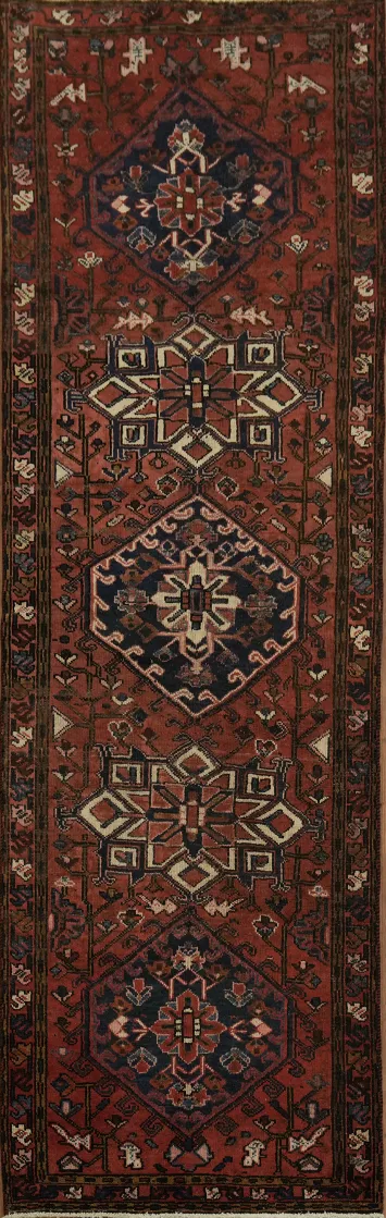 Vintage Persian Heriz Persian Runner Rug 3x10