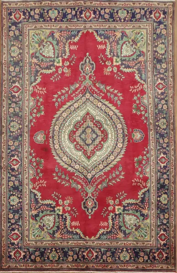 Elegant Red Tabriz Persian Area Rug 6x10