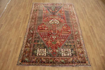 Colorful Traditional Qashqai Persian Area Rug 5x8
