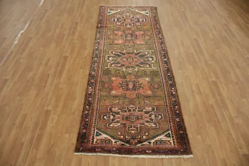 Authentic Style Rug: Earth Tones Persian Heriz Runner Rug 3x10
