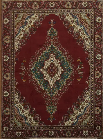 Luxurious Red Tabriz Persian Area Rug 9x12