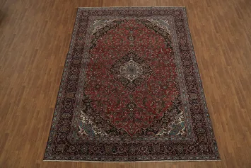 Vintage Floral Mashad Persian Area Rug 9x13