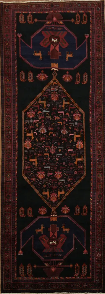 Exquisite Black and Red Area Rug 5x13