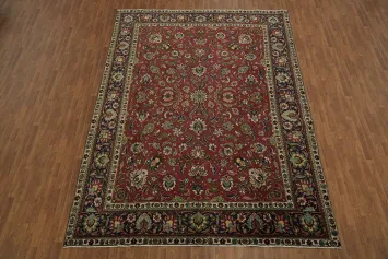 Classic Red Area Rug with Detailed Floral Patterns 10x13