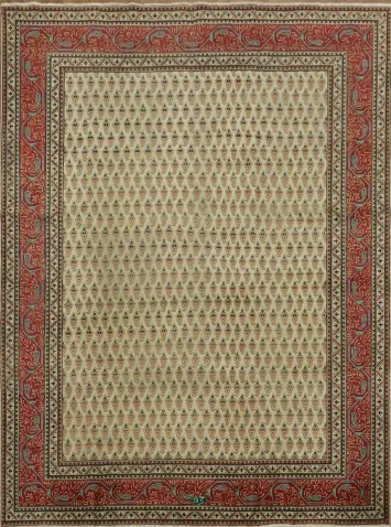 Warm Beige and Red Classic Oriental Style Living Room Area Rug 8x11