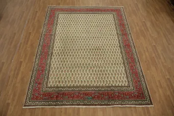 Warm Beige and Red Classic Oriental Style Living Room Area Rug 8x11