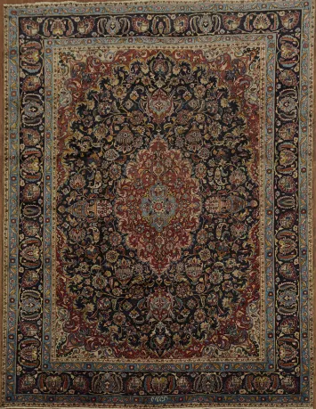 Luxurious Vintage Traditional Persian Kashmar Area Rug 10x13