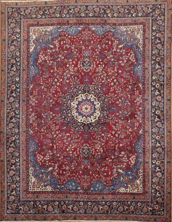 Traditional Persian Mashad Area Rug 9x12