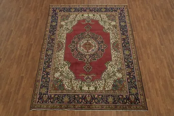 Elegant Red Traditional Persian Tabriz Area Rug 8x11