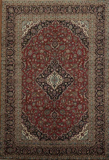 Traditional Persian Kashan Area Rug 9x13