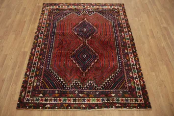 New Authentic Persian Tribal Wool Shiraz Rug 5x6