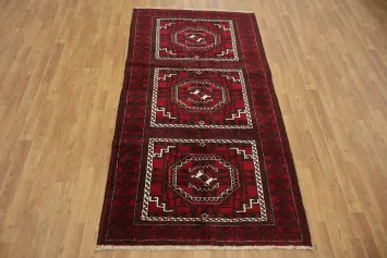 New Geometric Persian Balouch Runner Rug 4x7