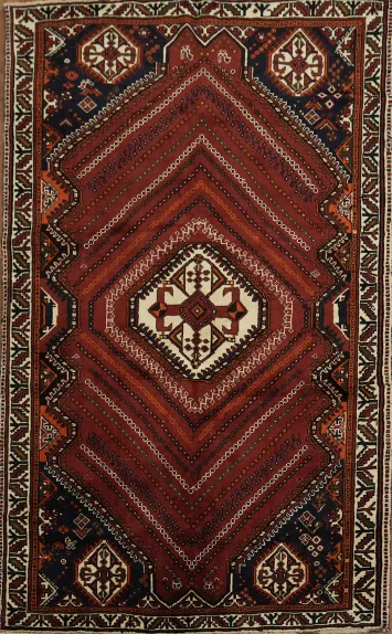 Traditional Tribal Vintage Persian Wool Shiraz Rug 5x8