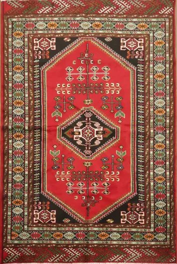 Top Quality Geometric Tribal Persian Wool Hamadan Rug 4x6