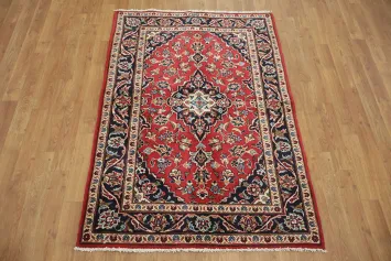 Persian Vintage Floral Wool Kashan Rug 3x5