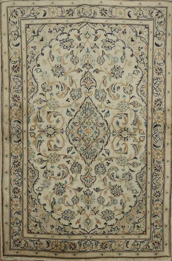 Vintage Persian Floral Vintage Kashan Rug 3x5