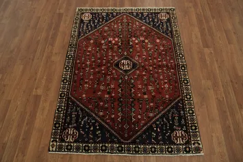 Traditional Tribal Vintage Wool Persian Abadeh Rug 4x5