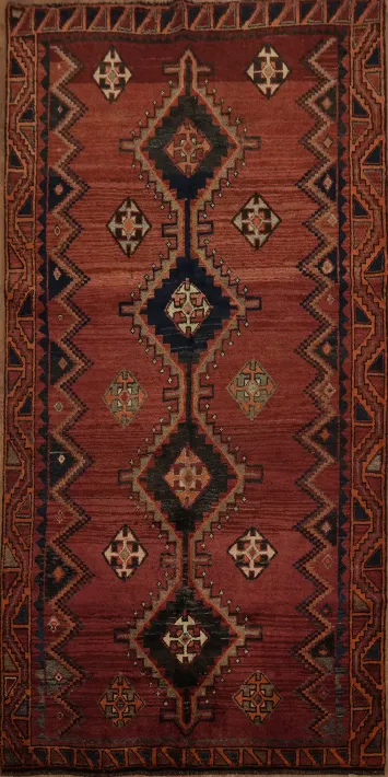 Authentic Persian Vintage Geometric Lori  5x9
