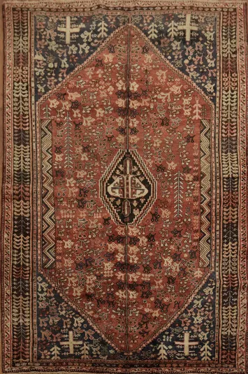 Richly Colored Oriental Area Rug Vintage Shiraz 5x8