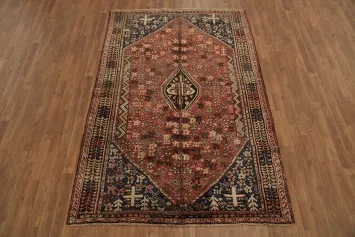 Richly Colored Oriental Area Rug Vintage Shiraz 5x8