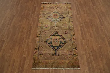 Artistic Earth-Toned Persian Gabbeh Area Rug 4x8