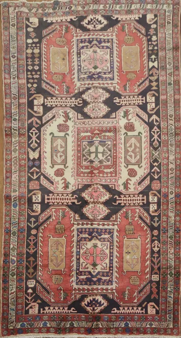 Geometric Vintage Meshkin Rug  5x9