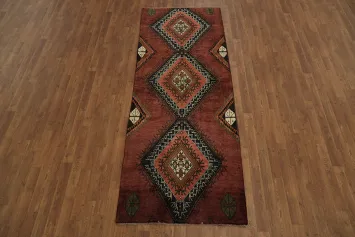 Vintage Persian Geometric Wool Runner Shiraz Rug 3x8