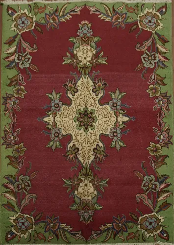 Decorative Floral Vintage Wool Rug 5x7
