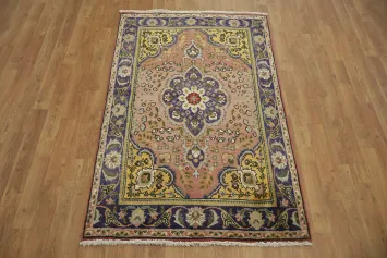 Vintage Oriental Tabriz Rug with Floral Wool 3x5